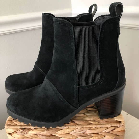 UGG Shoes Host Pick Ugg Hazel Chunky Heel Ankle Black Waterproof